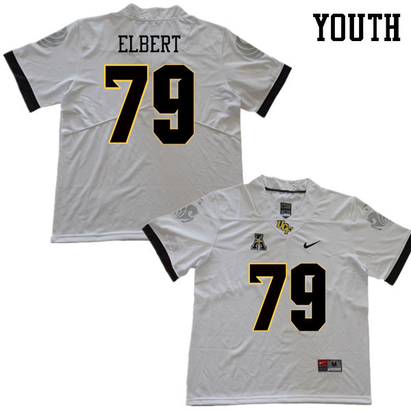 Youth #79 Trevor Elbert UCF Knights College Football Jerseys Sale-White